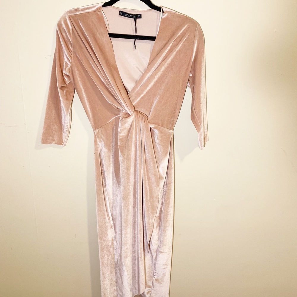 Champagne Velvet Zara Dress